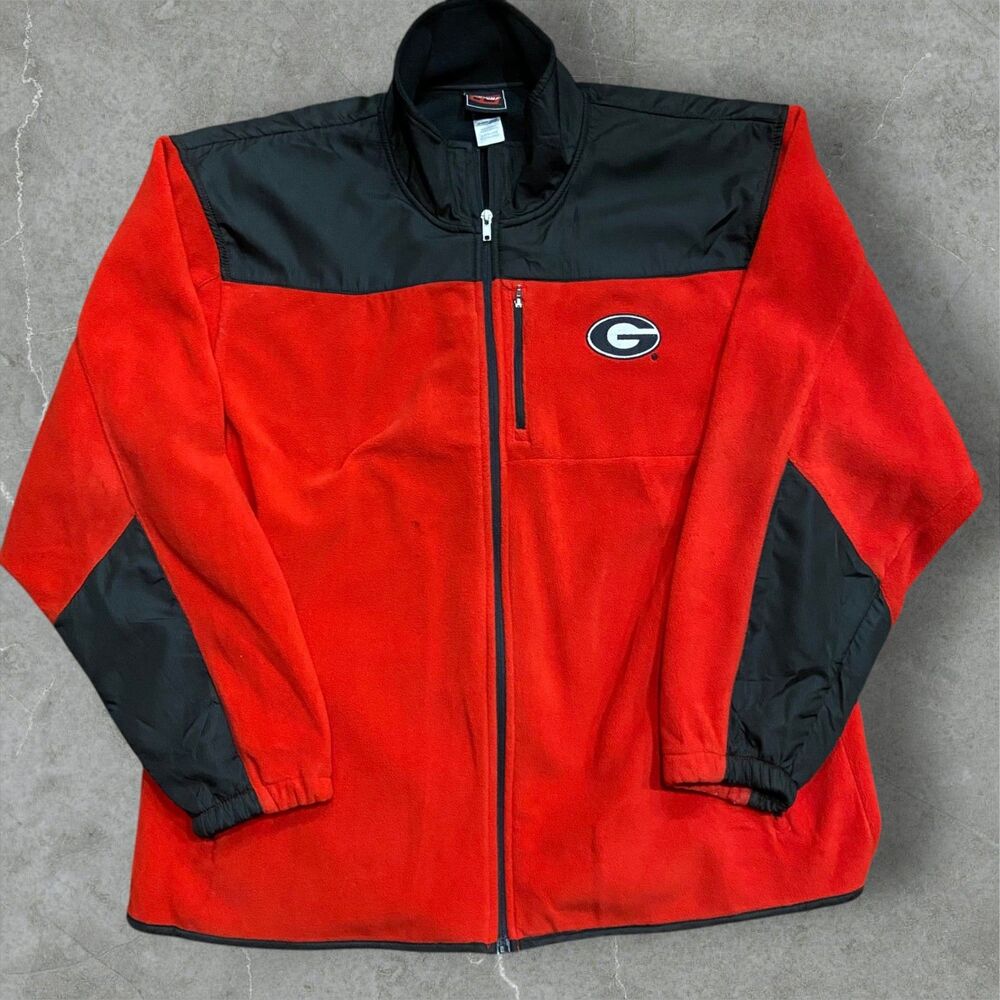 Genuine Stuff Vintage NCAA UGA Bulldogs Red Black Denali Fleece Men's Size XL
